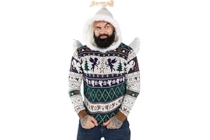 U LOOK UGLY TODAY Unisex Men's Christmas Jumper Hoodie Funny Ugly Reindeer Santa Elf Novelty Xmas Tree Womens's Gift Sweater