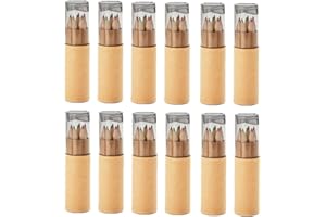 notrash2003 12 set di 6 pastelli ciascuno Mini pastelli per bambini certificati EN71-1, -2 e -9 Temperamatite per omaggi (Grau)