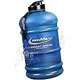IronMaxx Water Gallon - Borraccia da 2200 ml a Prova di Perdite - Priva di BPA - Adatta per lo Sport - Blu Satinato