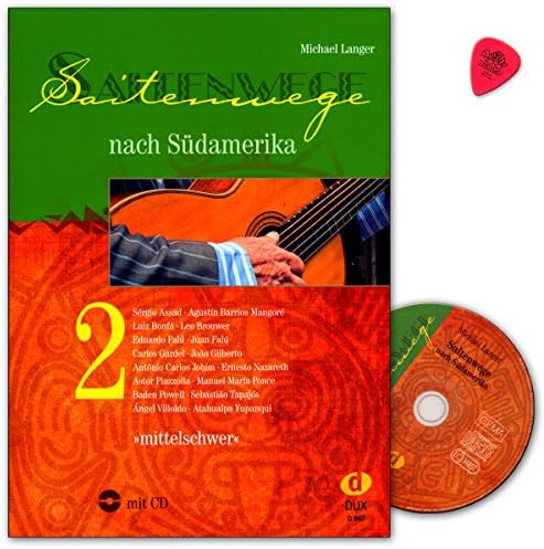 String Path to South America Volume 2 with CD and Dunlop Plek - 46 pieces by South American composers with guitar music from different countries and styles - Dux edition - DUX867-9783868493221