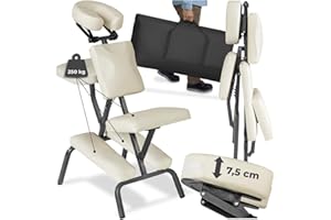 TecTake® Chaise de Massage Fauteuil Tabouret Pliable Tabouret Ergonomique Rembourrage Extra-épais, Sac de Transport, Massage Dos Massage cervicales et Cou Massage Tete Massage Visage Massage Pieds