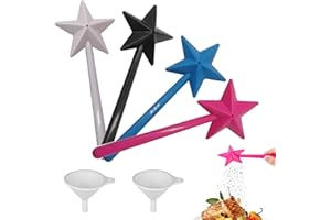 Mailfull 4 Pcs Varita Mágica Salero y Pimentero Dispensador de Especias Salero para Especias con Agujeros y Embudo Pequeño Palitos Mágicos para Especias para Cocina Decoración de Mesa