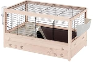 Ferplast Gabbia per Conigli in legno FSC ARENA 80, Porcellini d'india, Accessori inclusi