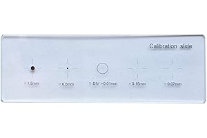 MUHWA Microscopio a mirino da 0,01 mm Dotazione di diapositive per diapositive Fotocamera Piastra multifunzione Reticolo Calibrazione accurata Scorrimento Righello Micrometro da palco