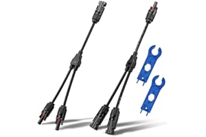 MMOBIEL 2 kawałki złącza solarnego kabla adaptera gałęzi Y, wtyczka-i-odtwarzanie, 30 cm / 1 stopa w tym 2X Klucz wtyczki słonecznej