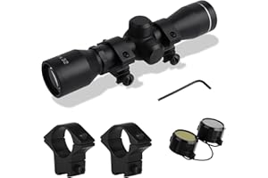 ‎FOCUHUNTER FOCUHUNTER 4x32 SFP Monokular ZF, Duplex Absehen, Voll Multivergütetes Kompaktteleskop, 1/4 MOA Sucher mit Wind und Höhenverstellung, Kurzes Fernrohr mit Fast Focus Okular und 4 Montageringen