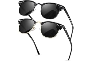 KANASTAL High Protection UV400 Semi Rimless Polarised Sunglasses for Women Men, Retro Classic Sunglasses with Half frame