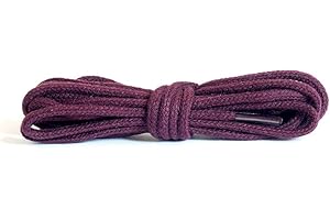 Kaps Lacets Ronds et Fins, Lacets en 100% Coton de Qualité pour Chaussures Élégantes et Décontractées, 2 mm de Largeur, Fabriqués en Europe, 1 Paire, Couleurs et Longueurs Variées Disponibles