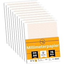 2 Blöcke Millimeterpapier DIN A3, 25 Blatt Pro Block – Blau Kariert Für Technik & Zeichnen
