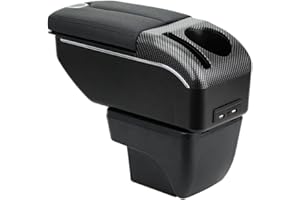 ZENVI Reposabrazos Compatible with Seat Ibiza Apoyabrazos 6F 2017-2024 Centro Consola Organizador Doble Puerta Estilo Utilizable Para Soporte Codo（Estilo Negro）