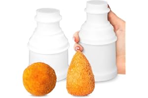 XoeLLe 2 Stück Onigiri Form, 2 Form Arancini Maker, Onigiri Maker, FleischbäLlchen Former, 80–160g Fassungsvermögen, Mould für Fleischbällchen, Kartoffelkroketten, Arancinotto (Kreisförmig/Konisch)