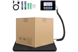 JAOGAUS Digitale Paketwaage 200kg/10g, Plattformwaage mit LCD Display, Preisrechenwaage inklusive separatem Bedienpult, Batterie- und Netzbetrieb möglich, 3 Einheitenanzeige (kg, lb, oz)