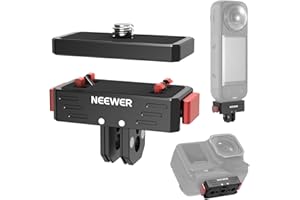 NEEWER Supporto Sgancio Rapido Compatibile con Insta360 X5 X4 X3 AcePro AcePro 2, Adattatore Magnetico con Vite 1/4" e Foro Filettato, Attacco 2 Punte Compatibile con GoPro Accessori Action Cam, GP-88