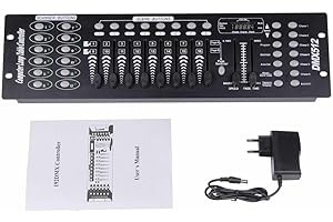 BENESSIT DMX 512 Controller Konsole, 192 Kanäle DJ Licht Controller Konsole MINI DMX-Controller DMX-Lichtpult für Party DJ Disco Moving Head Licht Bühnen Lampe Operator Ausrüstung (Schwarz)
