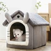 Tineke Klasik Model Kedi Evi Yumuşak Kedi Yatağı Derin Uyku Ve Kış Evi &Ccedil;ıkarılabilir Minder GRİ (GRİ, BEDEN M)