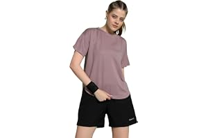 Kvetoo Women Apple Cut Gym T Shirt Breathable Workout Tee Slim Fit Activewear Top Sports Training Yoga T Shirt Women