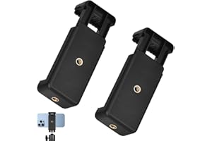 Huybaa 2 Stück Universal Halterung Stativ Adapter Handy für Phone, Verstellbarer Clip für Telefonhalterung, Stativhandyhalterung 1/4 Zoll Schraubenloch, Handy Stativ Adapter Zubehör