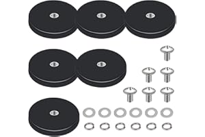 ACONDE 6 sztuk gumowanych magnesów neodymowych, gumowe, okrągłe magnesy, systemy magnetyczne, z gwintem M6, do śrub i oczek lub haków