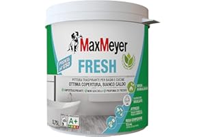 MaxMeyer Pittura per interni Bagni& Cucine Fresh A+ e priva di formaldeide BIANCO 0,75 L