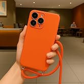 Coverzone iPhone 17 Pro Max ile Uyumlu İpli Boyun Askılı Silikon Kılıf Kadife İ&ccedil; Yapılı Dulcet Epiphany boyun &ccedil;apraz asılabil