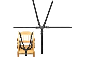 TINSHOW Harnais De Sécurité 5 Points Universel, Sangle Chaise Haute Bebe Harnais Porte-Bébé 5 Points Type Ceinture De Sécurité Bébé Harnais Daptable Sur Chaise Haute, Poussette, Landau, Etc.