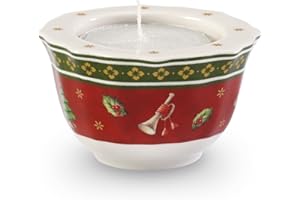 Villeroy & Boch - Toy's Delight Teelichthalter rot, Kerzenhalter Weihnachten, Weihnachtsteelichthalter, Weihnachtsdeko Toys, Wichtelgeschenk Weihnachtlich, Premium Porzellan