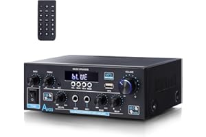 WOOPKER AK55 HiFi-Verstärker Stereo Amplifier Bluetooth 5.0 Power Amplifier 2 Kanal Verstärker 70W X 2 Audio Verstärker Receiver Digital Amplifier Endstufe mit USB, SD, RCA für Zuhause oder Auto