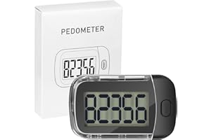PZJFH 3D Walking Pedometer Mini Step Counter Pedometers with Clip Sports Steps Tracker for Walking Clip on Pedometer Step Counter for Walking Real-time Track for Older Kids/Fitness Men/Women/Elders