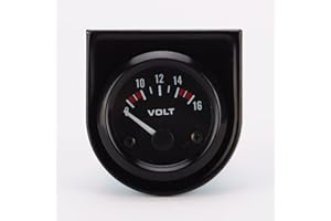 Vorcool Voltmètre pour voiture, 8 ~ 16 V, CC 12 V, 52 mm