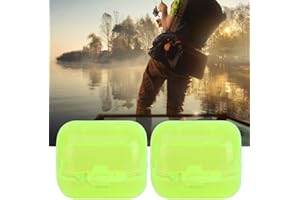 Redxiao Cubierta de Anzuelo de Calamar de plástico Amarillo Fluorescente de tamaño pequeño, Caja de Anzuelo de Calamar, 3 tamaños, 50 Piezas, Pesca en el mar para Pesca Salvaje(Medium)