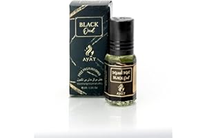 GÉNÉRIQUE Ayat Black Oud, Parfum Concentré Sans Alcool, Notes de Jasmin et Musc, 3ml