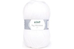 Gründl Big Mamma uni (lana per maglieria, set per uncinetto, filato per maglieria e uncinetto effetto lana, 100% poliacrilico, 400 g / 1040 m, spessore del ferro: 3,5-4,5, 1 x 400 g), White