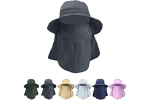 TMEOG Sombrero para el Sol Hombre Mujer Gorra Nuca Protección UV Solar con Protector de Cuello, Sombrero Pescador de Pesca Trekking Senderismo Safari Verano