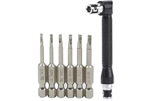 Fixinus Juego de 6 destornilladores triangulares magnéticos de 50 mm, acero S2 1/4" vástago hexagonal Δ1.8,Δ2.0,Δ2.3,Δ3.0 broca triangular, con soporte para puntas de destornillador angular en L