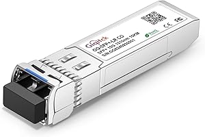 GIQITCK 10GBASE-LR SFP+ Transceiver, 10G SFP+ LR Mini GBIC Singlemode Modulo 1310nm 10km DDM, 10G SFP+ LC/UPC Modulo per Cisco SFP-10G-LR, Ubiquiti UF-SM-10G, Mikrotik, Netgear, Supermicro, D-Link