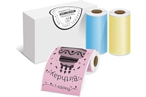 ‎ORGSTA ORGSTA Etiketten Selbstklebend Klebeetiketten Aufkleber Beschriften Beschriftungsetiketten Selbstklebende Sticker Labels Gelb/Lila/Blau 57mm x3M, 3 Rollen für S002