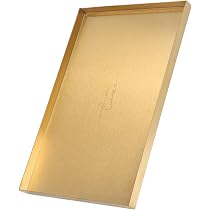 Vasoio Per Decorazione Vassoio Portaoggetti Oro Elegante - 30x20cm In Acciaio Inox Per Bagno, Trucco E Gioielli Vassoio Rettangolare Lungo E Stretto - 10