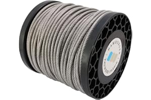 250 Meter - Edelstahldrahtseil 7x7-3mm/4mm PVC-transparent ummantelt V4A Inox rostfrei Drahtseil Stahlseil Geländerseil