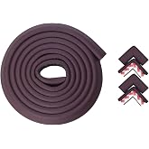 BabySafeHouse 6.5ft Pre-Taped Edge Guard & 4 Corner Protector, Brown | Soft Foam Sharp Edge Protector, Strong Adhesive, Easy