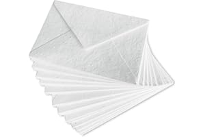 WANDERINGS Sobres De Papel De Semillas De Flores Vegetales Hechos A Mano - 15 X 23 Cm - 25 Unidades - Perfecto Para Tarjetas De Invitación, Papelería, Postales O Tarjetas De Flores. - Grosor - 250 Gsm