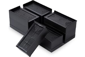 INOVASHON 4 Pieces Adjustable Bed Risers, 3 Inch Heavy Duty Furniture Risers for Sofa,Table, and Chair and Couch, Stackable Table Risers with Storage Space Saving, Sofa Risers Lift Up to 1100lbs(Black)