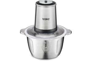 YASHE Elektrisk kvarn 500 W, köksrobot med 1,8 l skål i rostfritt stål, köttkvarn med 4 dubbla blad, 2 hastigheter