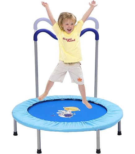 Trampoline Enfant Mini – Poignée Rembourrée, Sécurité Renforcée, Intérieur/extérieur, Pliable – Vert, Dès 3 Ans
