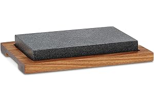 ‎KELA kela Heißer Stein mit Servierplatte, Steingrill, Lavastein Steakbrett 24 x 16 x 4 cm, Hot Stone Grill, COUNTRY