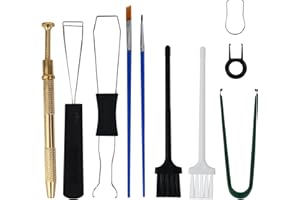 LHOEST Zestaw 10 ściągaczy do kluczy, zestaw do czyszczenia klawiatury, zestaw do czyszczenia klawiatury, zestaw do usuwania nasadek klawiszy, zestaw narzędzi do usuwania klawiszy, z pędzelkiem do