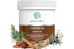 ‎GREEN IDEA Green idea – Cellulite Creme mit Zimtöl, Wacholderöl, Fenchelöl Anti Cellulite Creme - Intensives Cellulite Gel – Hautstraffende Gel gegen Cellulite - Orangenhaut reduzieren – 250 ml