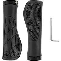 Poignées VTT Antidérapantes - Lot De 2 (Longue 13,5 Cm + Courte 9,5 Cm), Verrouillage Double Côté - Pour VTT, Ville, Trekking