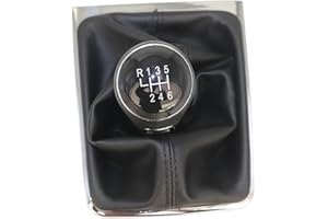 AWGNTQQ Car Gear Shift Knob For VW For Passat For B7 For CC 2011-2015 Gearbox Shift Knob Gear Stick Shift Knob Boot Leather Gearbox Handle Gear Lever 6 Speed Shifter Lever Handle(Type 2)