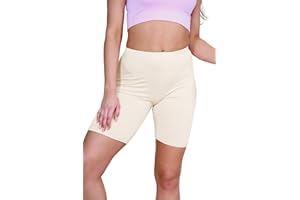 janisramone® Cycling Shorts Women - New Plain Stretchy Ladies Shorts, Over Knee Active Gym Shorts for Women - Yoga Workout Sports Running Shorts Womens