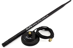 Alfa Network ARS-N19M Antenne 9 dBi + Socle magnétique 2,4 GHz Sac en Plastique